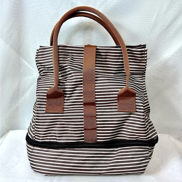 New Brown and White Modoker Expandable Leakproof Lunch Bag - Picture 1 of 9